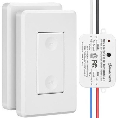 DEWENWILS 3 Way Wireless Light Switch and Receiver Kit, Remote Control White