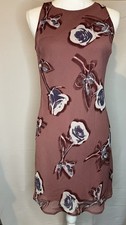 Wild Fable Mauve Floral Midi Dress Size XS Sleeveless Pink Purple Rose Print