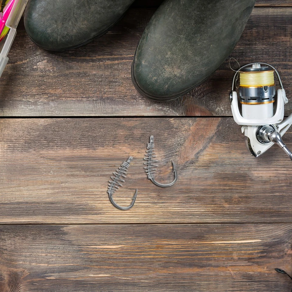 20 Pcs Amo Da Pesca Alla Carpa in Argento Con Mare Ganci Acqua - Immagine 4 di 4