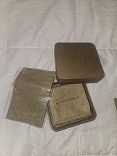 NEW David Yurman Large Brown Suede Pouch w/ Magnetic Closure, Cloth and Box