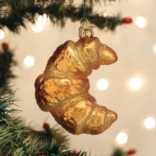 Old World Christmas Croissant Glass Christmas Ornament With OWC Box
