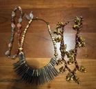 Vintage Mixed Lot of 3 Costume Jewelry Beaded Stone Necklaces