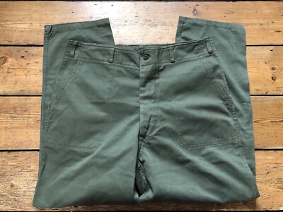 ROK South Korean Navy HBT Fatigue Trousers Vietnam Era OG-107 Size 38X31