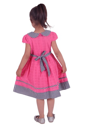 Vestido de Verano Niñas Algodón Floral Bordado Rosa Caliente Amarillo 4 5 6 7 8 Años - Imagen 3 de 7