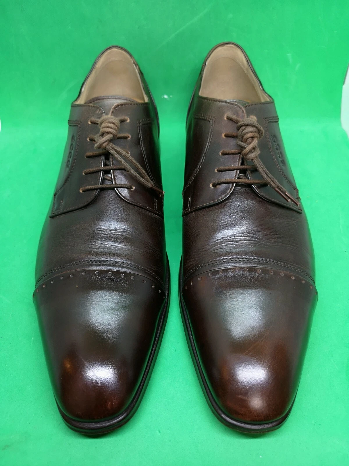Scarpe Oxford Ecco uomo Lisbona nere in pelle con lacci punta a cappuccio misura 45 11