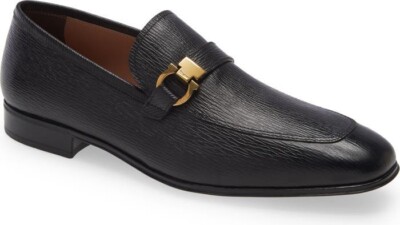 Men\'s Ferragamo Black Loafers with Gold Buckles Loafer with Gancini buckle - Men | Ferragamo main image 4