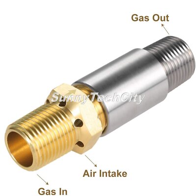 1/2'' Air Mixture Valve Adapter Liquid Propane Fire Pits High Capacity 150K BTU
