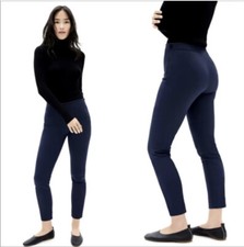 Everlane The Work Ankle Pant Side Zip Stretch Cotton Sz 8 blue Slacks