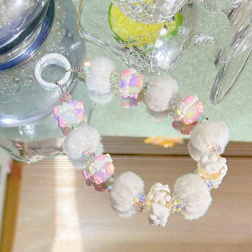 Anti Loss Phone Chain Hairball Hand Drawn Beaded Phone Chain Bag Hanging Decor - 第 11/20 張圖片
