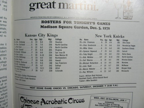 1978-79 New York Knicks v Kansas City Kings NBA Basketball Program - Picture 2 of 4