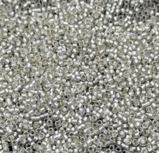 Vintage TOHO Glass Seed Beads Japan Clear Matte Silver Lined 15/0 13g C32-21