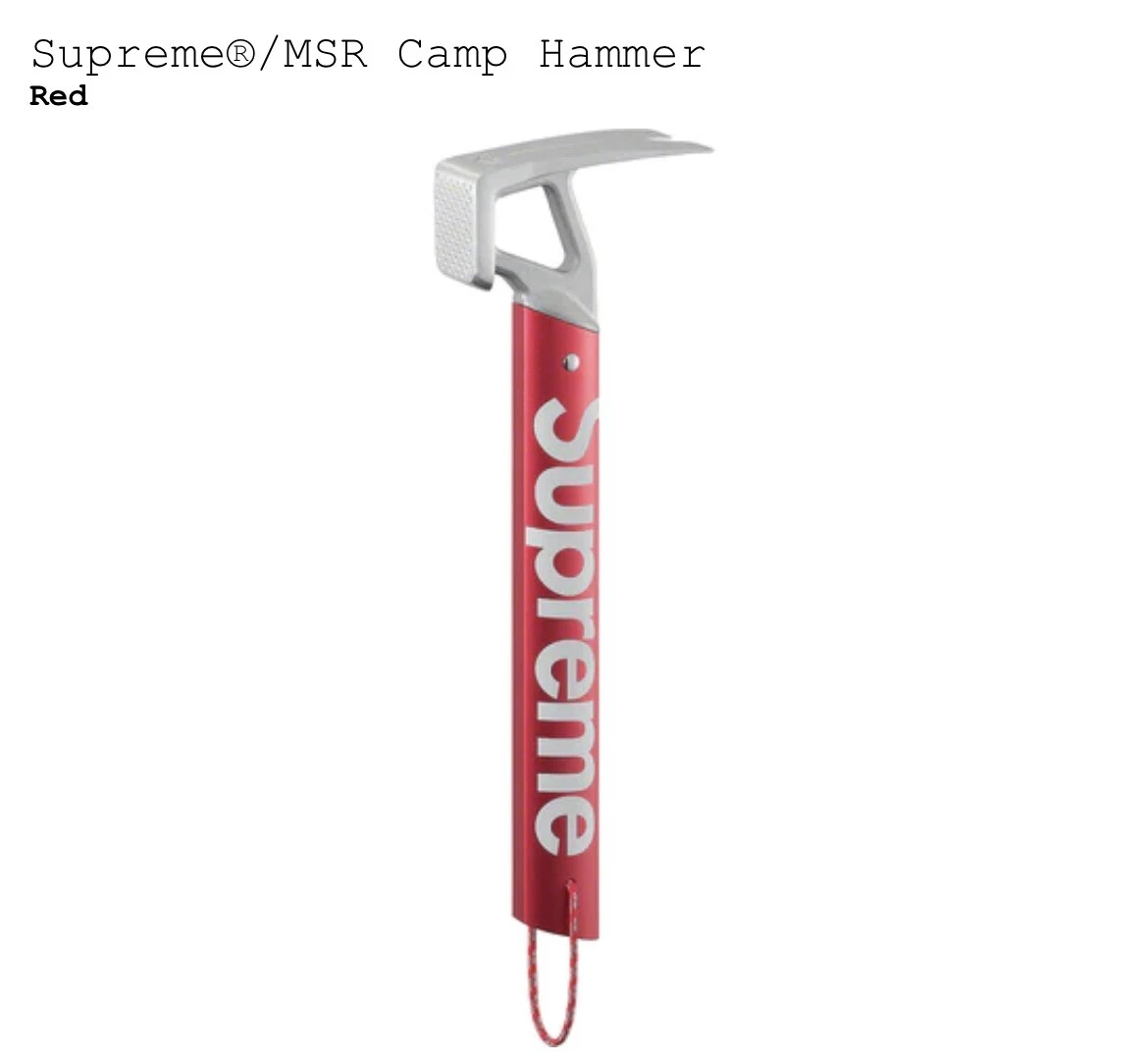 Brand New Supreme® x MSR Camp Hammer 11” & Bottle Opener Red - SS23