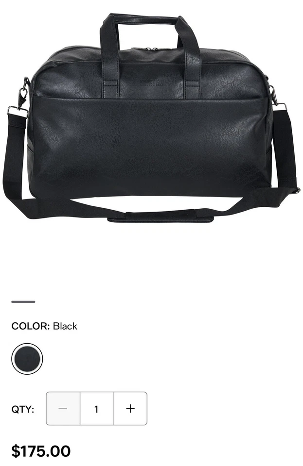 Kenneth Cole  Faux Leather 20" Single Compartment Top Load  Duffle Bag - Image 2 of 4