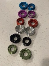 Aluminum English Standard Bottom Bracket Cups. Vintage. BSA with lock rings.