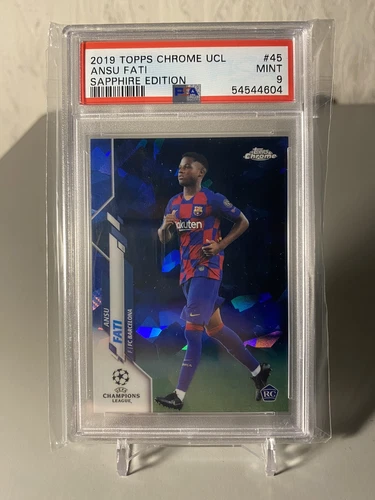 2019-20 Topps Chrome UEFA Sapphire Ansu Fati RC PSA 9 Mint Barcelona