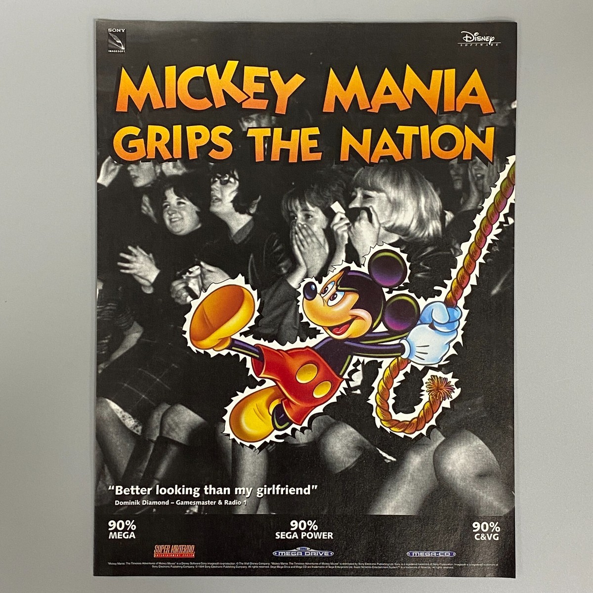 Mickey Mania super nintendo Sega Mega Drive Mega-Cd 1994 Vintage