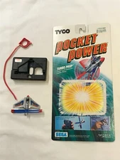 TYCO SEGA 1988 Pocket Power Turbo Prop Fighter Plane with original cardback -