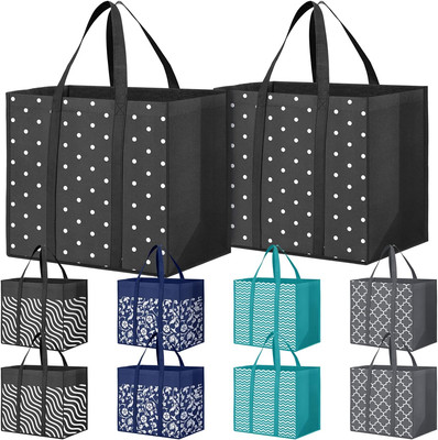 10 Pack Reusable Grocery Bags for Groceries 35L Large Capacity Heavy Duty Waterp