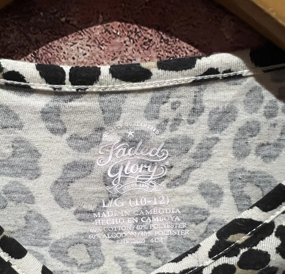 Vestido Faded Glory Niños/Niñas 10-12 Estampado Animal Guepardo Manga 3/4 Cintura Elástica Foto 2 de 4