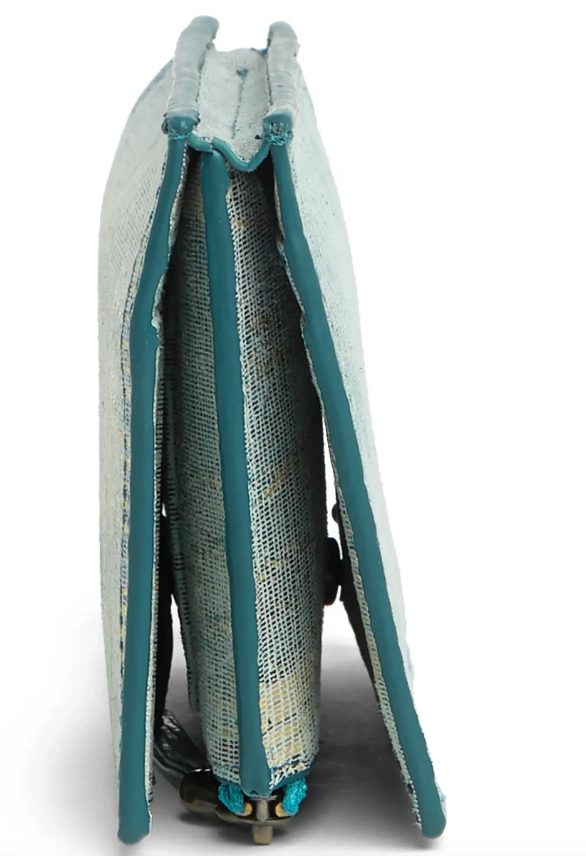 NEW HOBO GRACIE LEATHER WALLET CRACKED GLASS COLOR NWT NIP Clutch Aqua Green