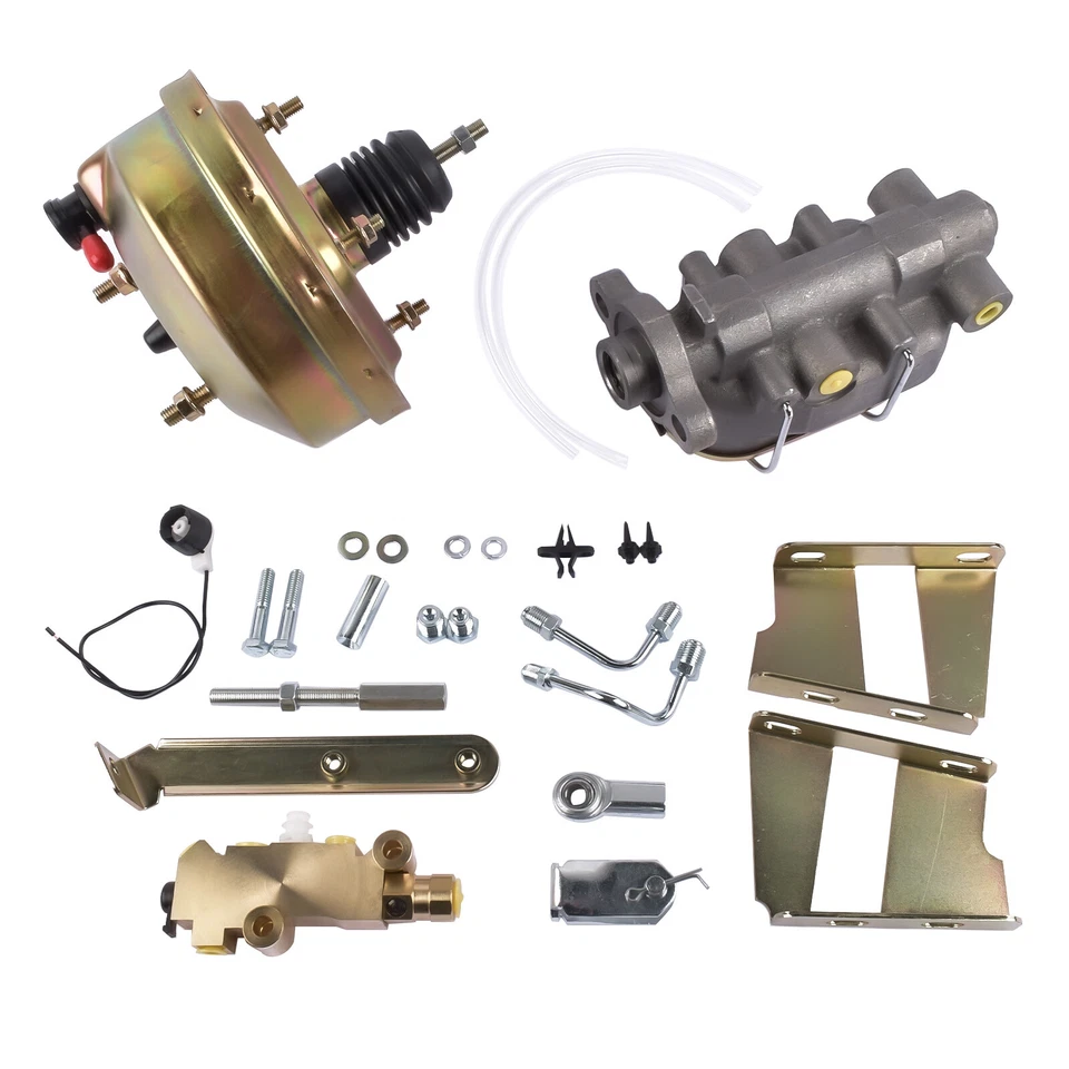 Kit de refuerzo de freno de una sola potencia de zinc de 8" para camioneta Chevy C10 C20 1960-66 disco/tambor Foto 2 de 4