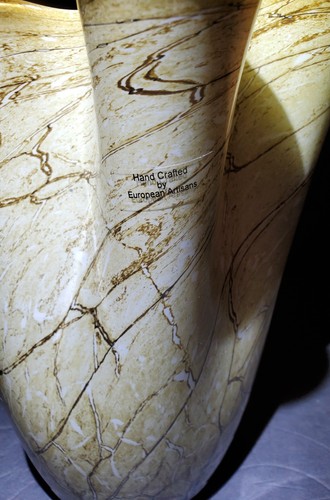 Taschentuch Vase Jozefina Krosno Kunstglas braun 9" marmoriert Pflaume lila Oberfläche - Bild 6 von 8