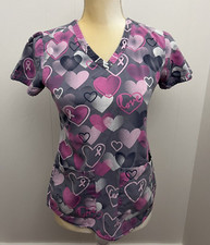 Grey's Anatomy by Barco XS Scrub Uniform Top Nurse Pink Ribbon Breast Cancer    