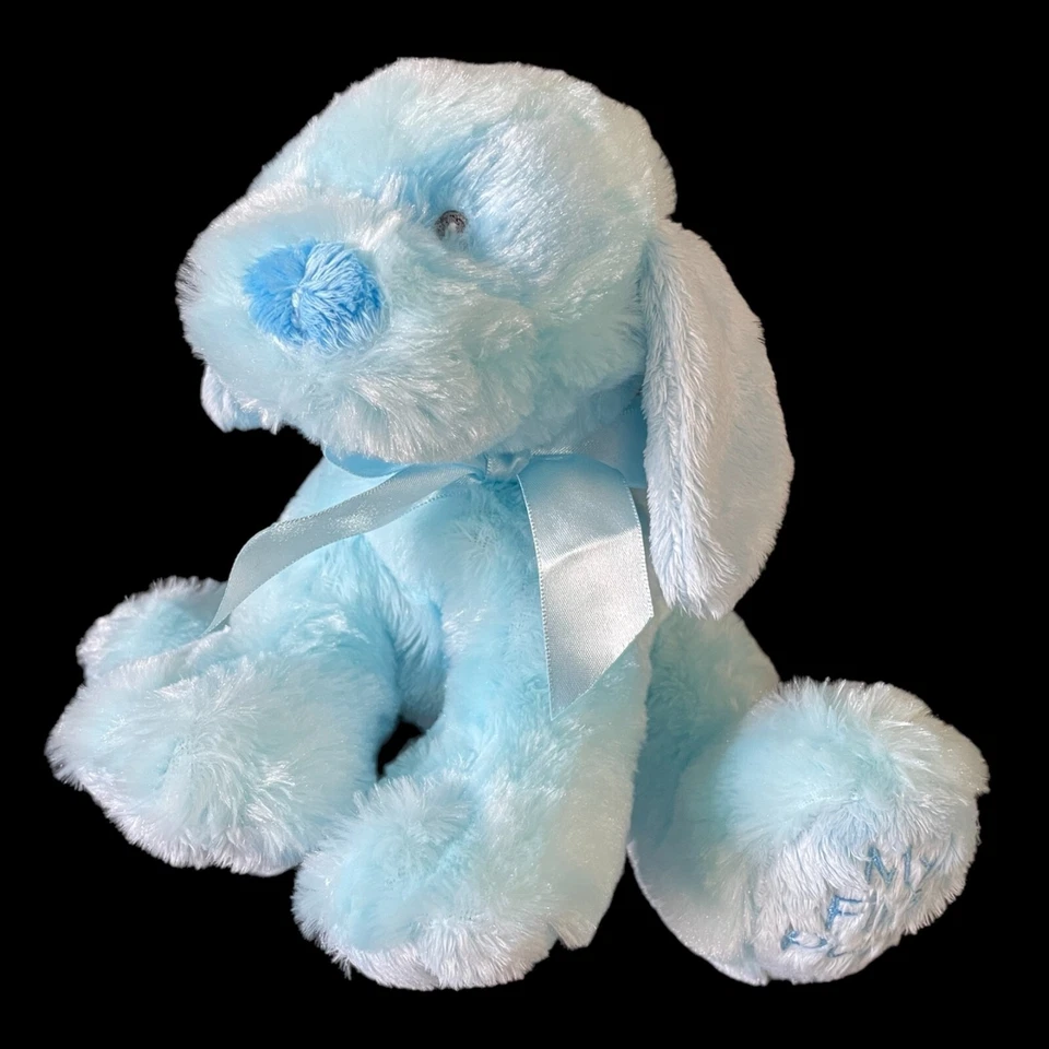 Bebé Ganz Peluche MI PRIMER CACHORRO Perro Azul Satén Cinta Arco Peluche Juguete Foto 2 de 4