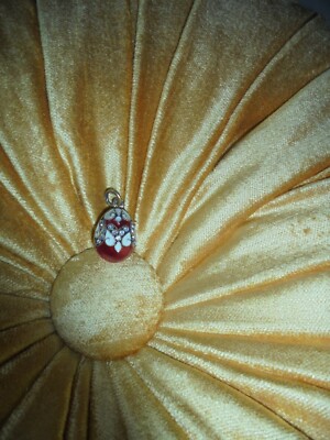 Fabergé Ei Stil - Anhänger Russland Emaille,Zirkonium,925 Silber,vergoldet 