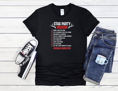 Junggesellenabschied T-Shirt Mission Checkliste Herren Damen Unisex Shirt Hoodie Baseball 4172