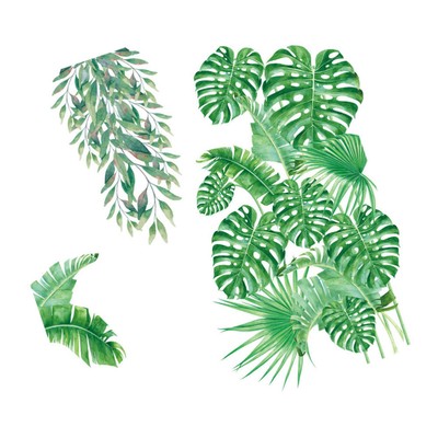 2 Pcs Grüne Vegetation Wandaufkleber Wandtattoo Pflanzen Home Wall Decal