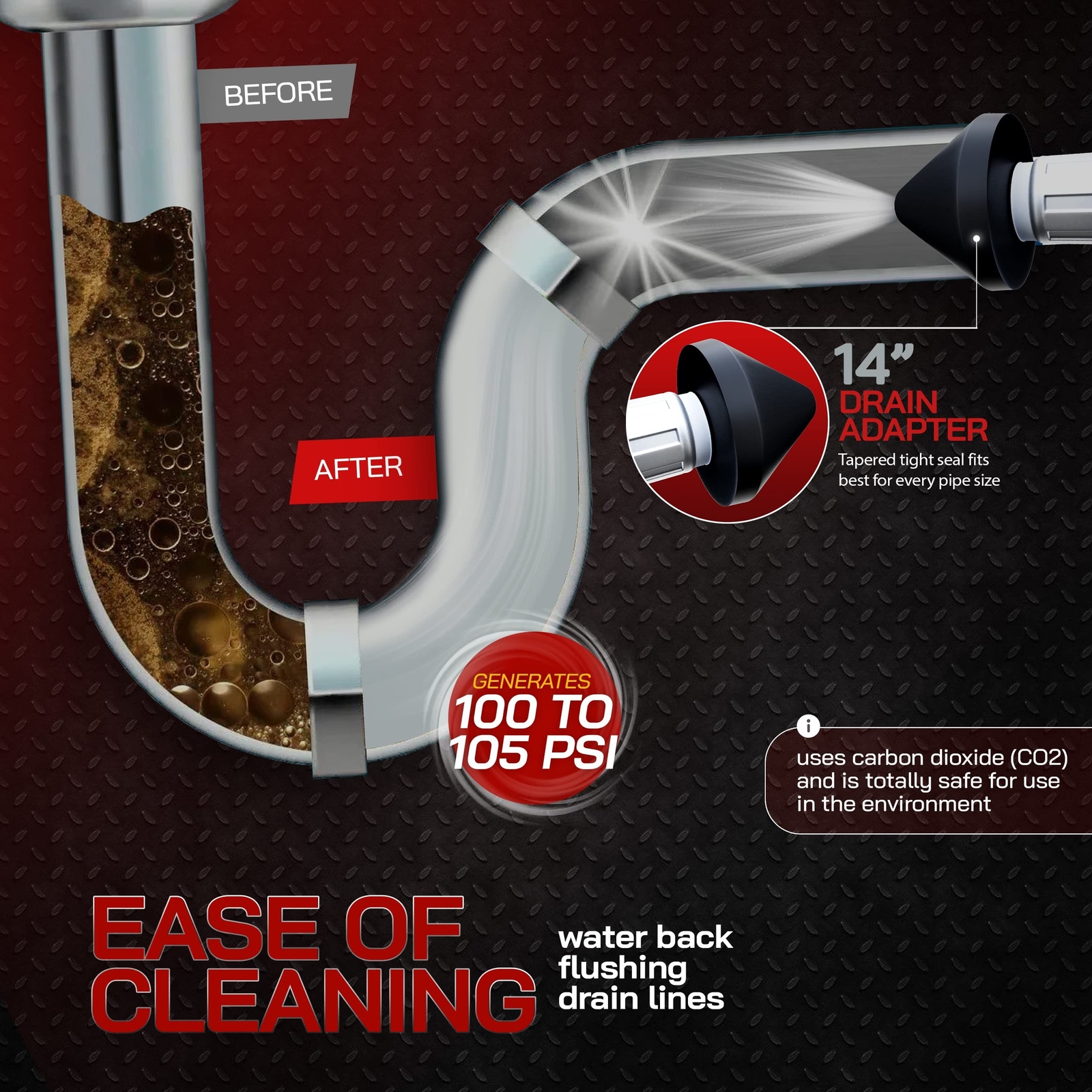 Gallo Drain Gun AC Drain Line Cleaner Tool With Flexible Hose Pipe