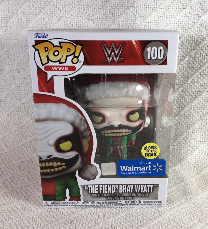 WWE Funko POP The Fiend Bray Wyatt #100 GITD Walmart Exclusive Santa Christmas