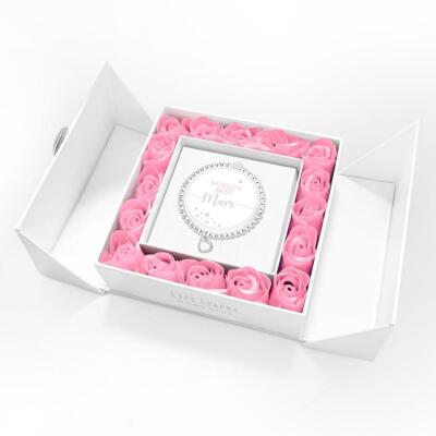 Weltbeste Mama Geschenkbox Armband mit rosa Rosen Muttertag Geschenkidee
