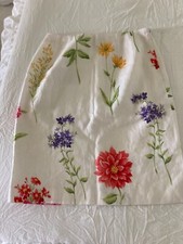 NWOT Talbots Skirt 100 Linen White BRIGHT BIG flowers SZ 6P