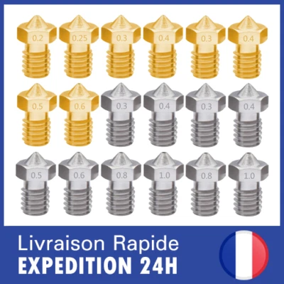 1pc Anycubic Buse 0.2/0.3/0.4/0.5/0.6/0.8/1 M6 Extrudeur V5,V6 Imprimante 3D