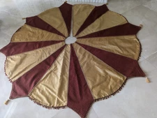 Custom Museum Quality Silk Reversible Christmas Tree Skirt Better than Frontgate