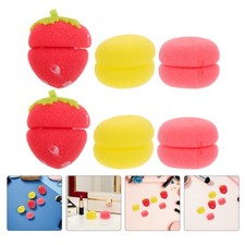 18 Pcs Lockige Haarschwammkugel Erdbeer Lockenwickler Weiche in Erdbeerform
