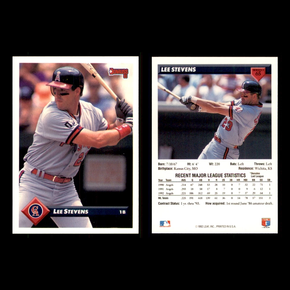 Lote de 15 tarjetas de béisbol diferentes Lee Stevens 1992-2002 CAL Angels/Rangers/Expos Foto 4 de 4