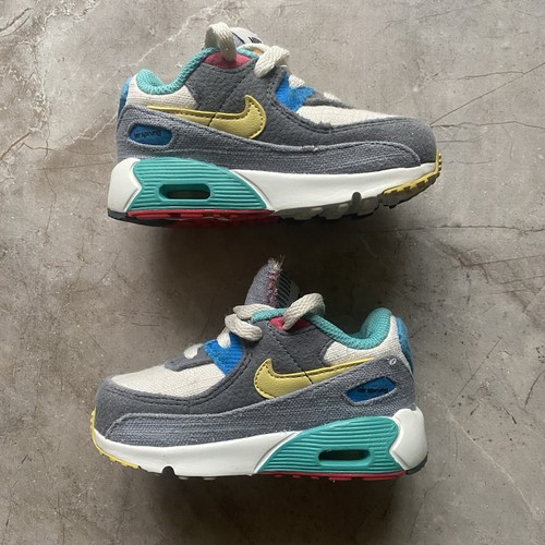 Nike Toddler Air Max 90 DQ7762-001 Phantom Celery Grey Shoes Sneakers Size 6C - Picture 6 of 8