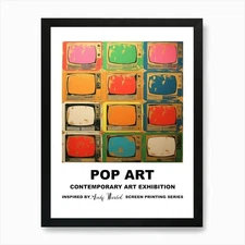 Poster Televisions Pop Art 3 Art Pr Framed Wall Art Poster Canvas Print Picture