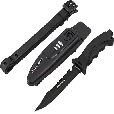 Cressi Borg Diving Knives Black/Black Pointed Tip
