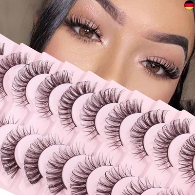 KüNstliche Wimpern Cateye Russische NatüRlich 10 Paar Russian Strip Wiederverwen