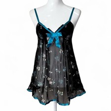 Y2K Victoria s Secret Floral Mesh Babydoll XS