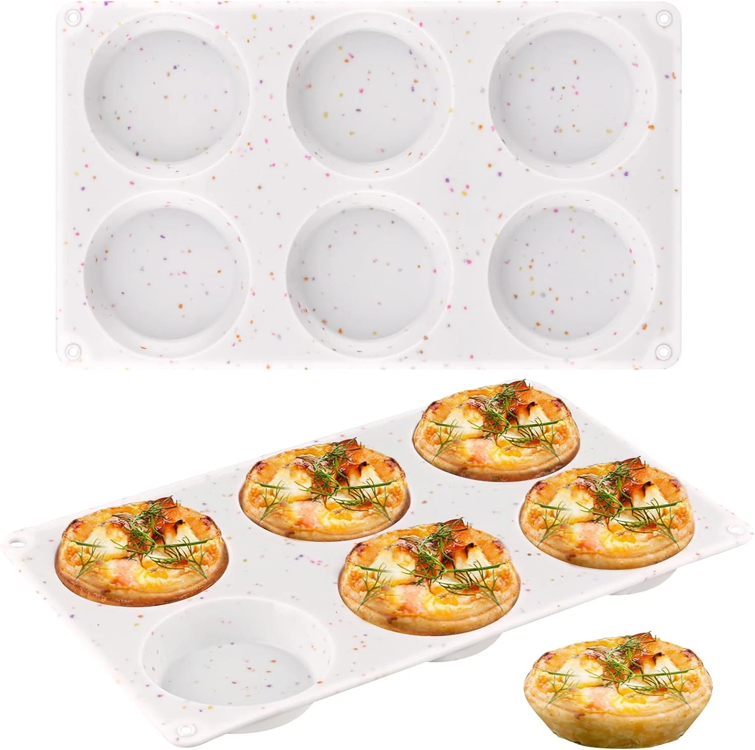 2 Pack Muffin Top Pans, Silicone Egg Molds for Breakfast Sandwiches 3 Inch round