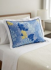 New Tommy Hilfiger Pillow Sham Poolside Floral Blue Yellow White Twin Standard
