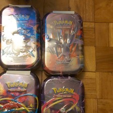 Pokémon JCC Mega Evolution lot 4 mini boîtes métal scellées + boosters