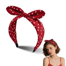 Yreamont Womens Polka Dot Headband with 1 Count Pack of 1 , red polka dot
