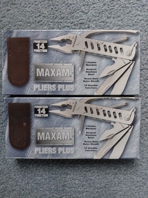 2 MAXAM 14 FUNCTION PLIERS PLUS SS MULTI TOOL 