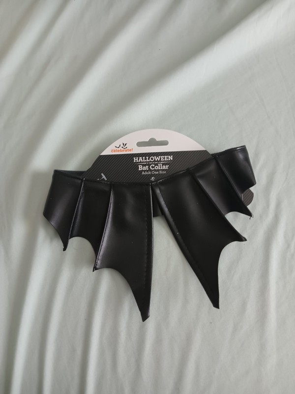 Halloween Costume Adult Bat Collar Black One Size Fits Most